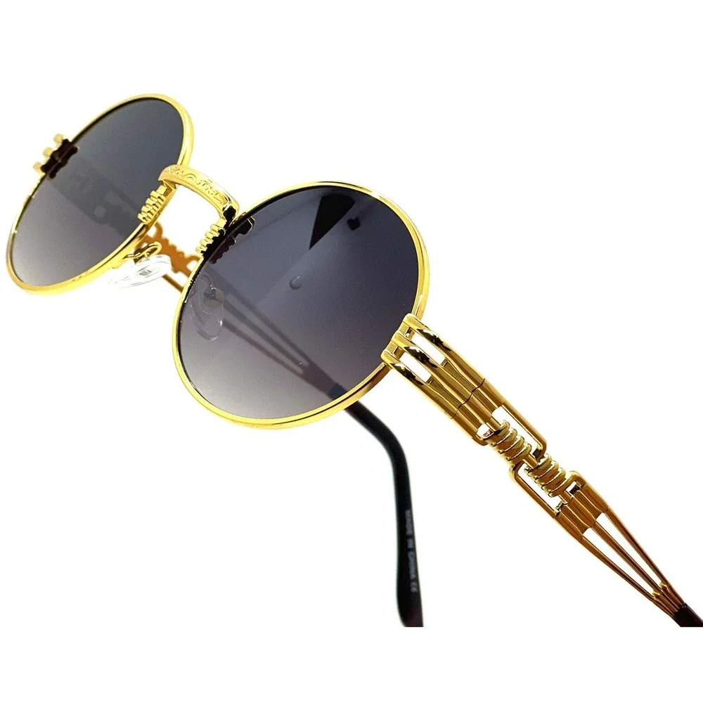 Men Sophisticated Sunglasses Retro‎ Steampunk Style Metal Frame Eyewear Lentes